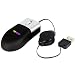Brand New Small Mini Retractable Sleek Black & Silver Optical 3 Button USB to PC Laptop Travel Mouse