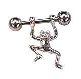 Hanging Frog Toad Frogs Barbell Body Jewelry Piercing