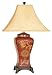 Reliance Lamp Georgetown Table Lamp in Red With Gold Aura Silk Shade