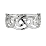 Sterling Silver Ladies Celtic Woven Band Ring - Made in Ireland