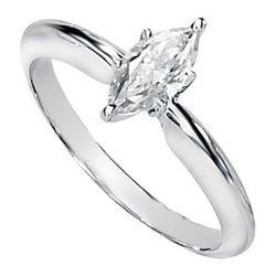 14K White Gold Created Moissanite Solitaire Engagement Ring