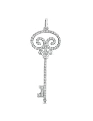 14K White Gold 0.58cttw Round Diamond Pendant