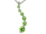 1.50 cttw Genuine Peridot Journey Pendant - 14kt White Gold LIFETIME WARRANTY