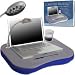 Laptop BuddyT Blue Cushion Desk w/ Light, Pen & Cup Holder