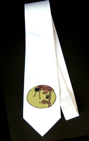 Party Decoration Necktie with palm trees, silhouette, Mexico