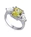 Sterling Silver Ring Peridot Cubic Zirconia Band Ring Size 6 to 9