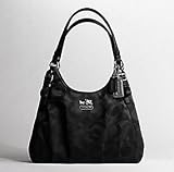 Coach 17689 MADISON OP ART SATEEN MAGGIE SHOULDER BAG SILVER / BLACK Reviewed