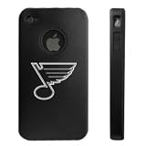 Apple iPhone 4 4S 4G Black Aluminum & Silicone Case St. Louis Blues
