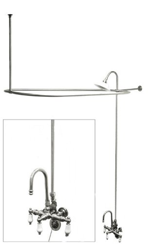 Chrome Plated Brass Add a Shower with Drain and Supplies and Stops