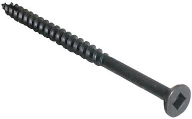 #8 Flat Head Square Drive Standard Screws 1 5/8" (Bag of 100) Black