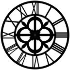 Giant 47.5 Inch Diameter Hand-crafted Tower Wall Clock (Roman Numerals, Sword Cross Style)