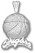 Washington State Cougars Solid Sterling Silver ''COUGARS'' Basketball Pendant