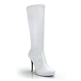 Sexy Knee High Stiletto Dress Boots White