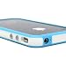 White and Blue Premium Bumper Case for Apple iPhone 4 - AT&T