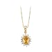14K Yellow Gold 0.02 ct. Diamond and 6 x 4 MM Oval Shaped Citrine Pendant with Chain