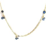 Goldtone Necklace With Navy Blue Stones