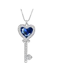 1.44ct Sapphire & Vs Diamond Key Pendant 14k Gold