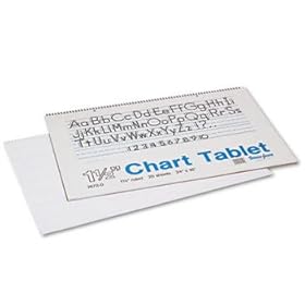 Pacon 74720 - Chart Tablets w/Manuscript Cover, Ruled, 24 x 16, White, 25 Sheets/Pad-PAC74720
