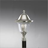 Progress Lighting Vianne Lanterns Polished Brass Three-Light Outdoor Post Mounted Lantern