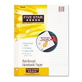 Mead(R) Five Star(R) XLtrade; Reinforced College-Ruled Filler Paper, 8 1/2in. x 11in., 3-Hole Punched, Pack Of 100 Sheets