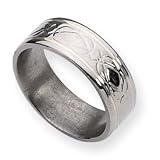 Titanium SS Inlay Celtic Knot Flat 8mm Polish Band - Size 13 - JewelryWeb