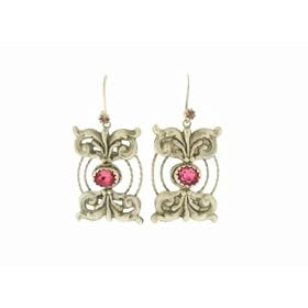 Archangel Earrings in Silver with Rose Crystals by Virgins, Saints & Angels
