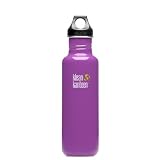 Klean Kanteen 27-Ounce Classic Loop Cap Stainless Steel Water Bottle, Prevention Purple