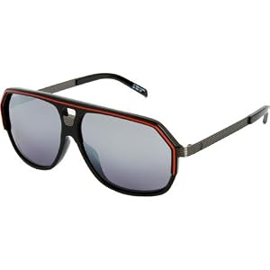 Spy Bodega Sunglasses Black Red/Gunmetal Grey Silver Gradient, One Size