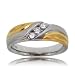 14KT Yellow Gold 3 Stone Ring Band Mens Diamond Wedding