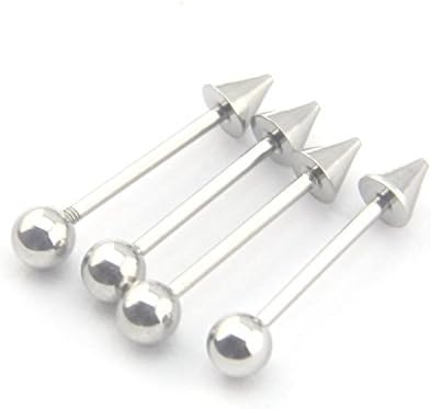 Dasoon 4pcs 18 Gauge Stainless Steel Ear Tragus/Cartilage Earring Bar Barbell Stud Button