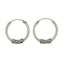 Small Silver Bali Style Hoop Earrings
