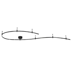 Euro Rail - 12V Low Voltage Flexible Monorail Track Lighting System Kit - Dark Bronze -...