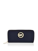 Michael Kors Cartera Fulton Za Continental (Azul Oscuro)