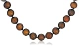 14k Yellow Gold Dyed Chocolate 9mm-10mm Freshwater Cultured Pearl Strand, 18