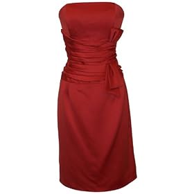 Strapless Satin Sheath Dress Formal Prom Bridesmaid Holiday Party Cocktail Gown