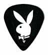 Clayton Playboy - Black with White Bunny Guitar Picks - Thin - 6 Pack