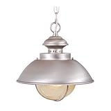 Lighthouse - 1 Light Nautical Outdoor Lighting Pendant Fixture - Brushed Nickel - B2466