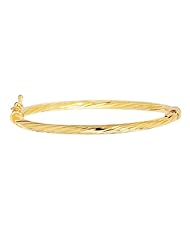 5.5" 14K Yellow Gold Twisted Baby Bangle Bracelet