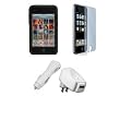 Premium Accessory Kit for iPod Touch 3rd Generation: Black Silicone Skin Case Cover Protection + USB Car Auto DC Charger + USB Travel Home AC Charger + Full body Screen Protector