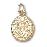 Texas Longhorns Solid 14K Gold Oval Seal 1/2'' Pendant