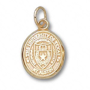 Texas Longhorns Solid 14K Gold Oval Seal 1/2” Pendant