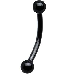 16 Gauge Black Electro Titanium Eyebrow Ring