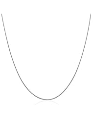Sterling Silver Round Omega Style Chain Necklace with Rhodium Plating (1.25mm)