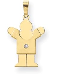 14k AA Diamond Kid Pendant Diamond quality AA (I1 clarity, G-I color)