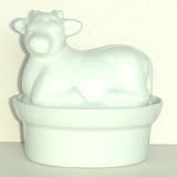 B.E.C. - Terrine Ovale Porcelaine Blanche PM Vache 12x9cm*