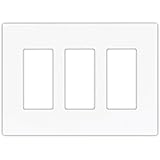 Cooper Wiring Devices 9523WS Aspire Screwless Wallplate, 3-Gang, White Satin