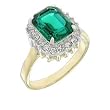 Women's Rosette Emerald Swarovski Crystal Two-Tone Brass Ring, Size: 5-11