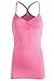 Women's Comfy Sleeveless Back Cross Strap Shirring Neck Cami Tank in Many Colors