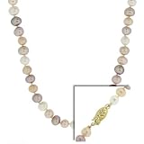 14k Gold 6-7mm Genuine Multi-Colored Freshwater Cultured Pearl Necklace