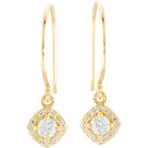 Genuine IceCarats Designer Jewelry Gift 14K Yellow Gold 3/8Ctw Diamond Earrings. Pair 3/8 Ct Tw Diamond Earrings 3/8Ctw Diamond Earrings In 14K Yellow Gold